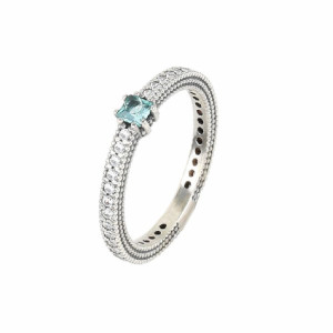 Anillo Sunfield plata y circon blanco-azul - AN064462