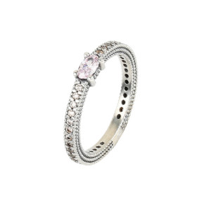 Anillo Sunfield plata circon blanco-rosa - AN064463