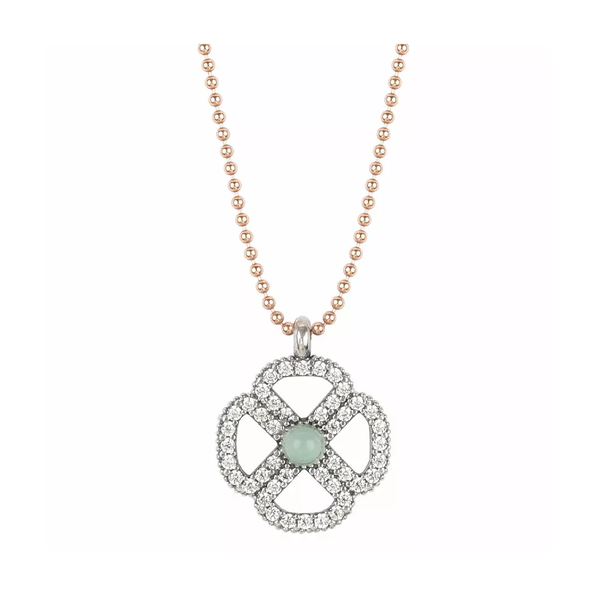 Colgante Sunfield plata rose circon cuarzo - CL064503