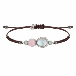 Pulsera Sunfield plata aguamarina calcedonia cuarzo rosa  - PU064623
