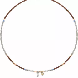 Collar Sunfield plata rose agata hematites - CL064583