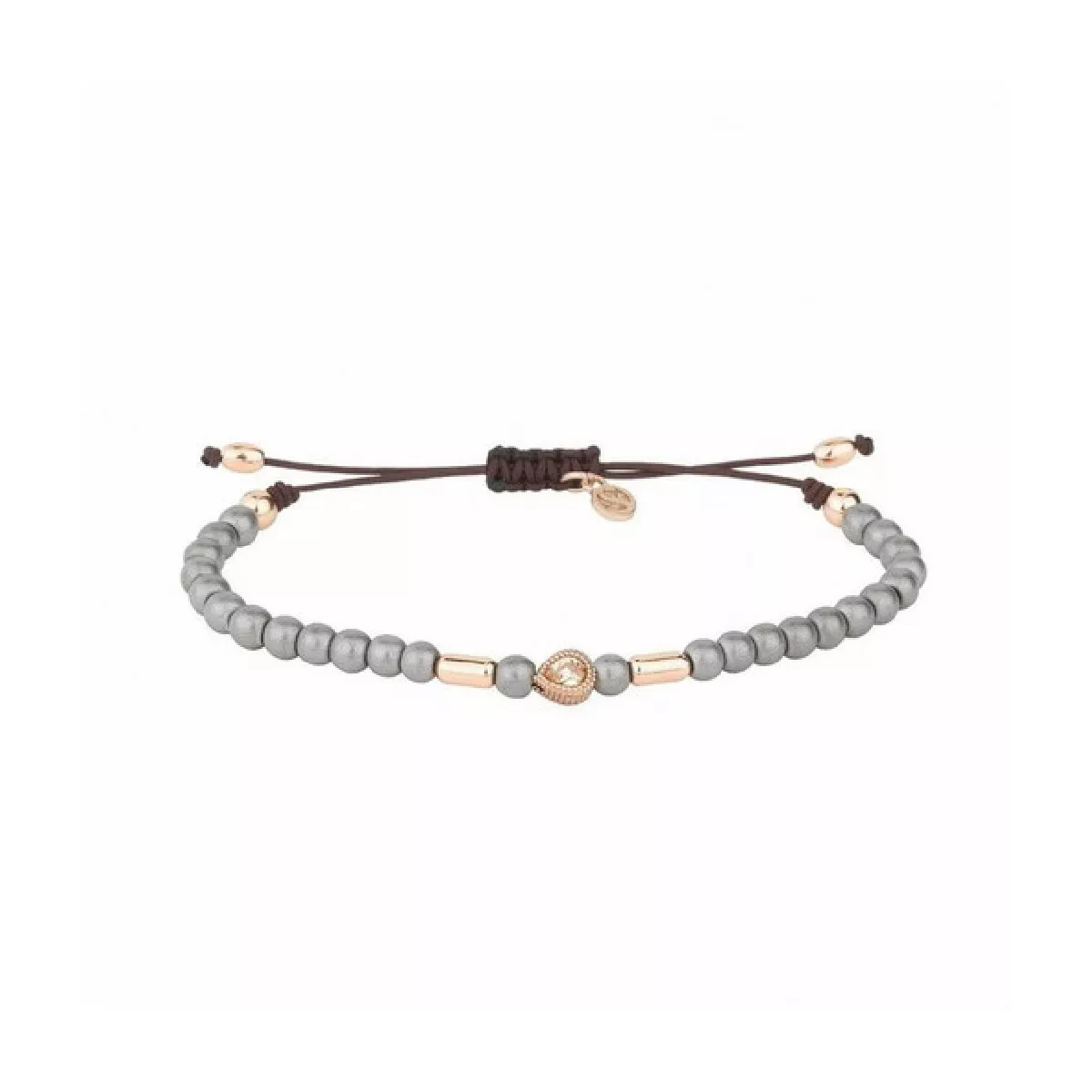 Polsera Sunfield plata zircon hematites gris nailon - PU061290