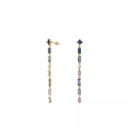 Arracades plata xapada zircon color - 19408-A