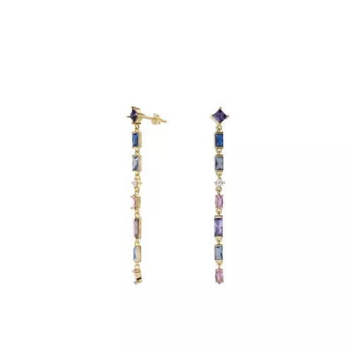 Arracades plata xapada zircon color - 19408-A