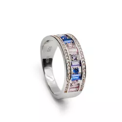 Anillo plata circon colores - 19457-R