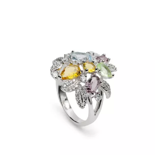 Anillo plata circon colores - 19584-R