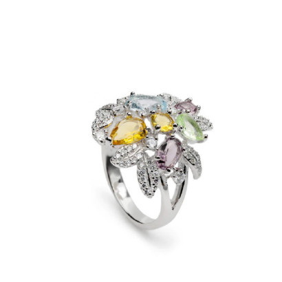 Anell plata zircon colors - 19584-R