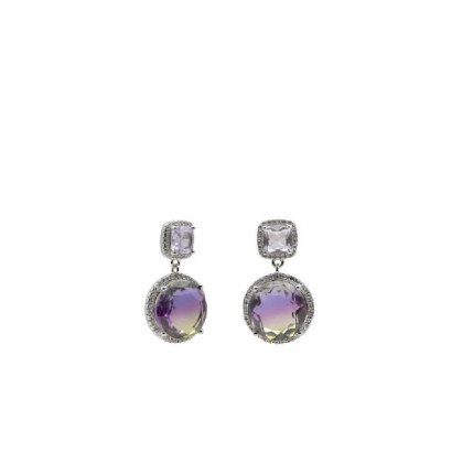 Pendientes plata circon colores - 19594-R-A