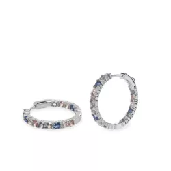 Arracades criolla plata zircon colors 25mm diametre exterior - 18880-A