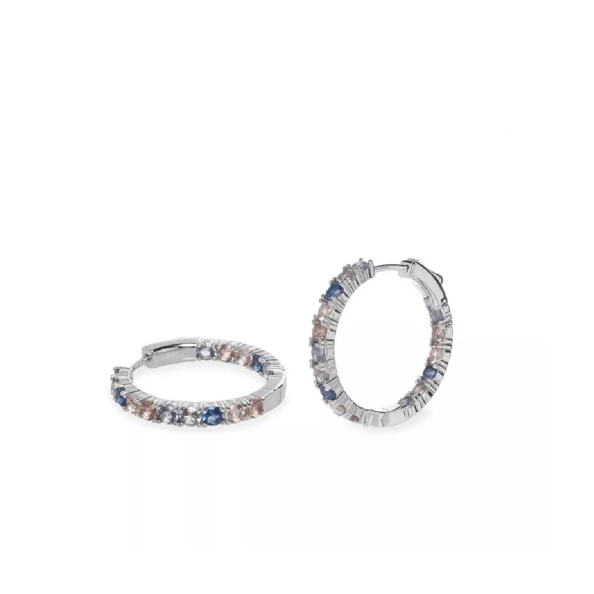 Arracades criolla plata zircon colors 25mm diametre exterior - 18880-A