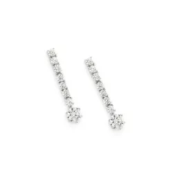 Arracades plata zircon llargues - 16399-A
