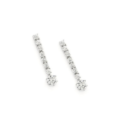 Arracades plata zircon llargues - 16399-A