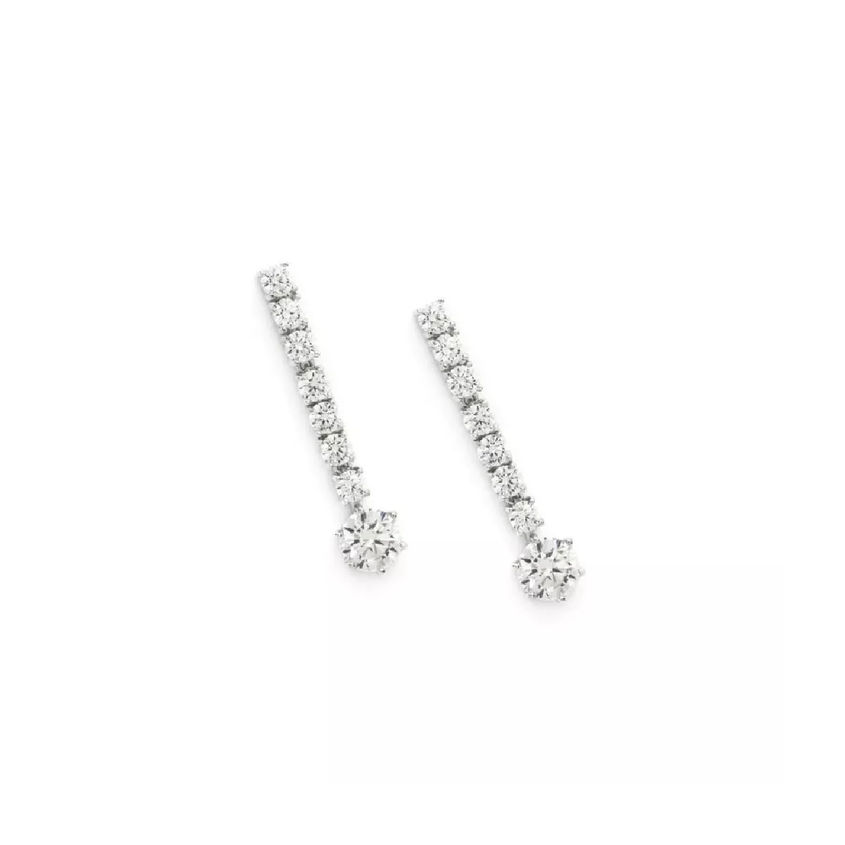 Arracades plata zircon llargues - 16399-A