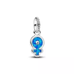 Charm plata simbol dona esmalt blau - 793181C01