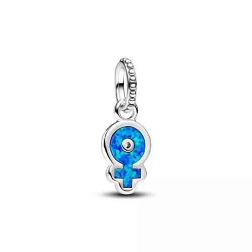Charm plata simbol dona esmalt blau - 793181C01