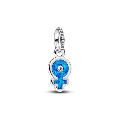 Charm plata simbol dona esmalt blau - 793181C01