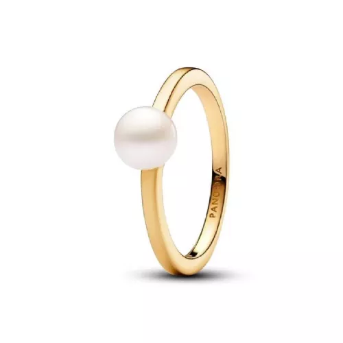 Anillo Pandora plata 14k gold-plated perla - 163157C01