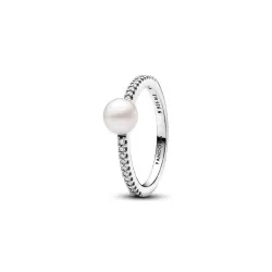 Anillo Pandora plata circon y perla - 193158C01