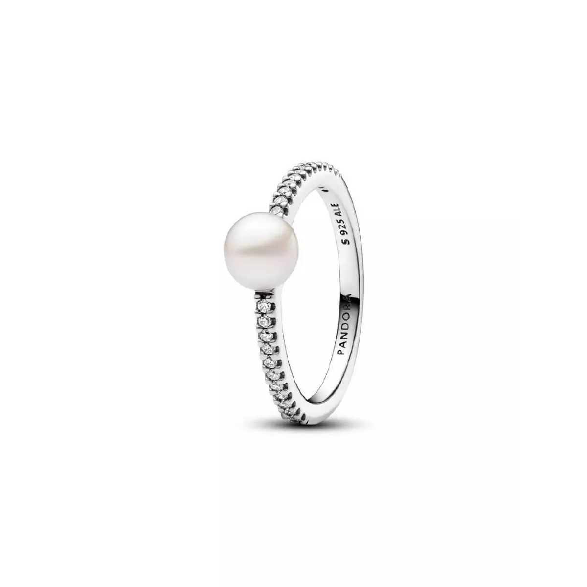 Anillo Pandora plata circon y perla - 193158C01