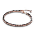 Pulsera plata rose gold-plated 14k circon negro - 581469C02