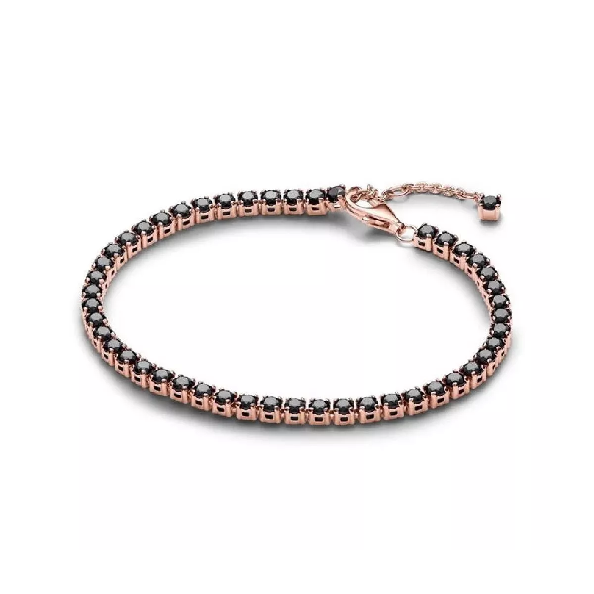 Polsera plata rose gold-plated 14K zircon negre - 581469C02