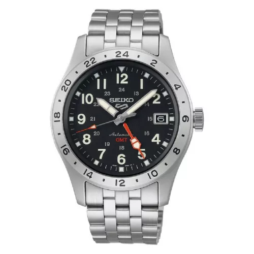 Reloj Seiko Sport 5 Gmt negra acero - SSK023K1