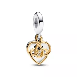 Charm Pandora plata 14k gold-plated  cor Mom 1 brillant - 763237C01