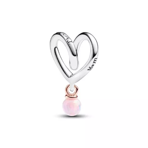 Charm Pandora plata cor plata opal - 783242C01