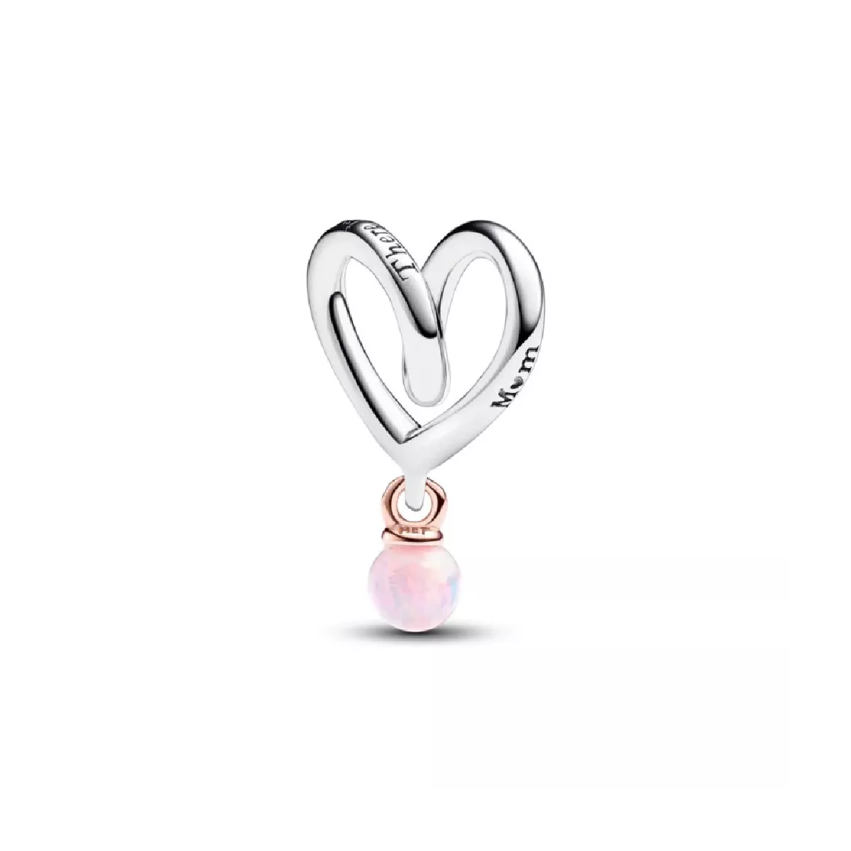 Charm Pandora plata cor plata opal - 783242C01