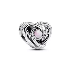 Charm Pandora plata cor Mom opal lab-created - 793233C01