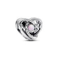 Charm Pandora plata cor Mom opal lab-created - 793233C01