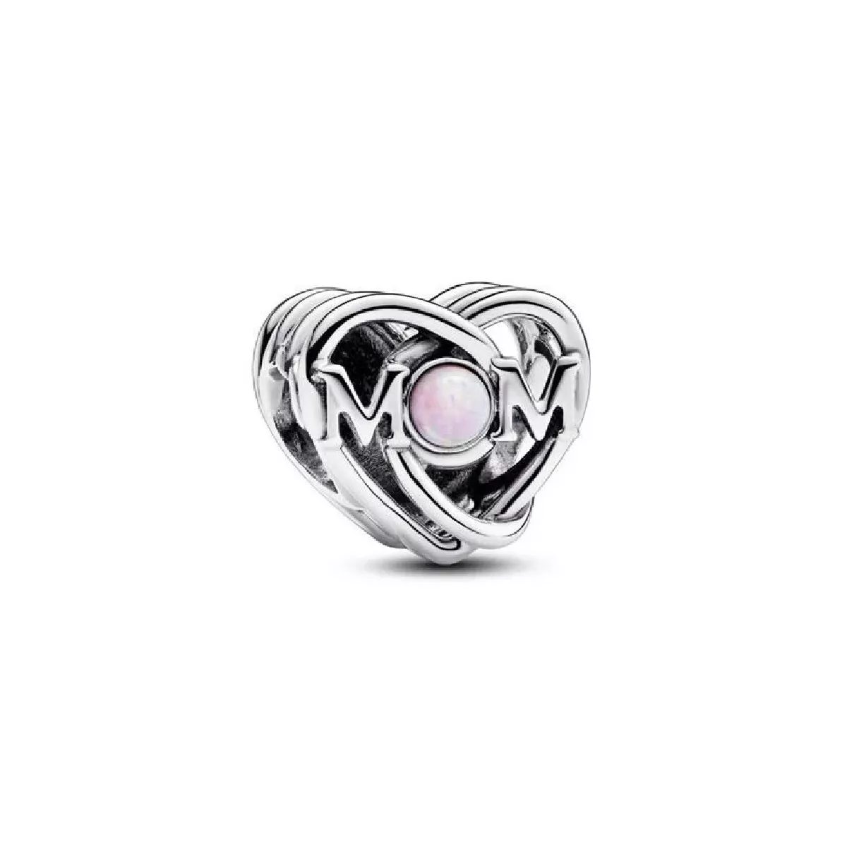 Charm Pandora plata cor Mom opal lab-created - 793233C01