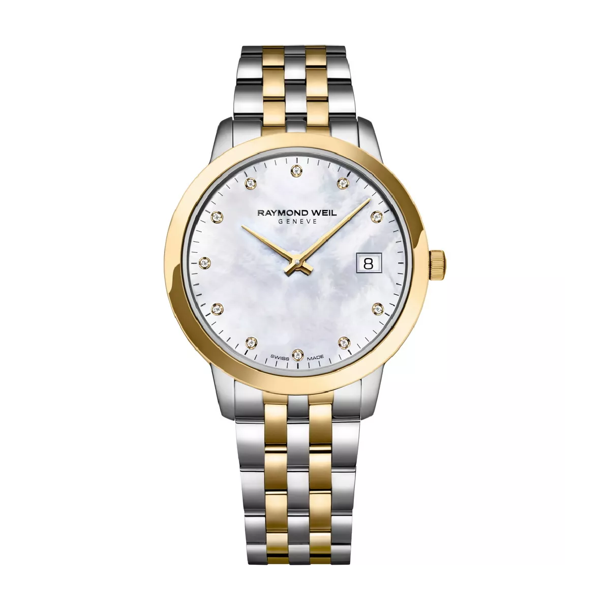 Reloj Raymond Weil Toccata 11 brillantes 34mm de diametro de caja cristal zafiro 50m water resistant acero y ch - 5385-STP-97081