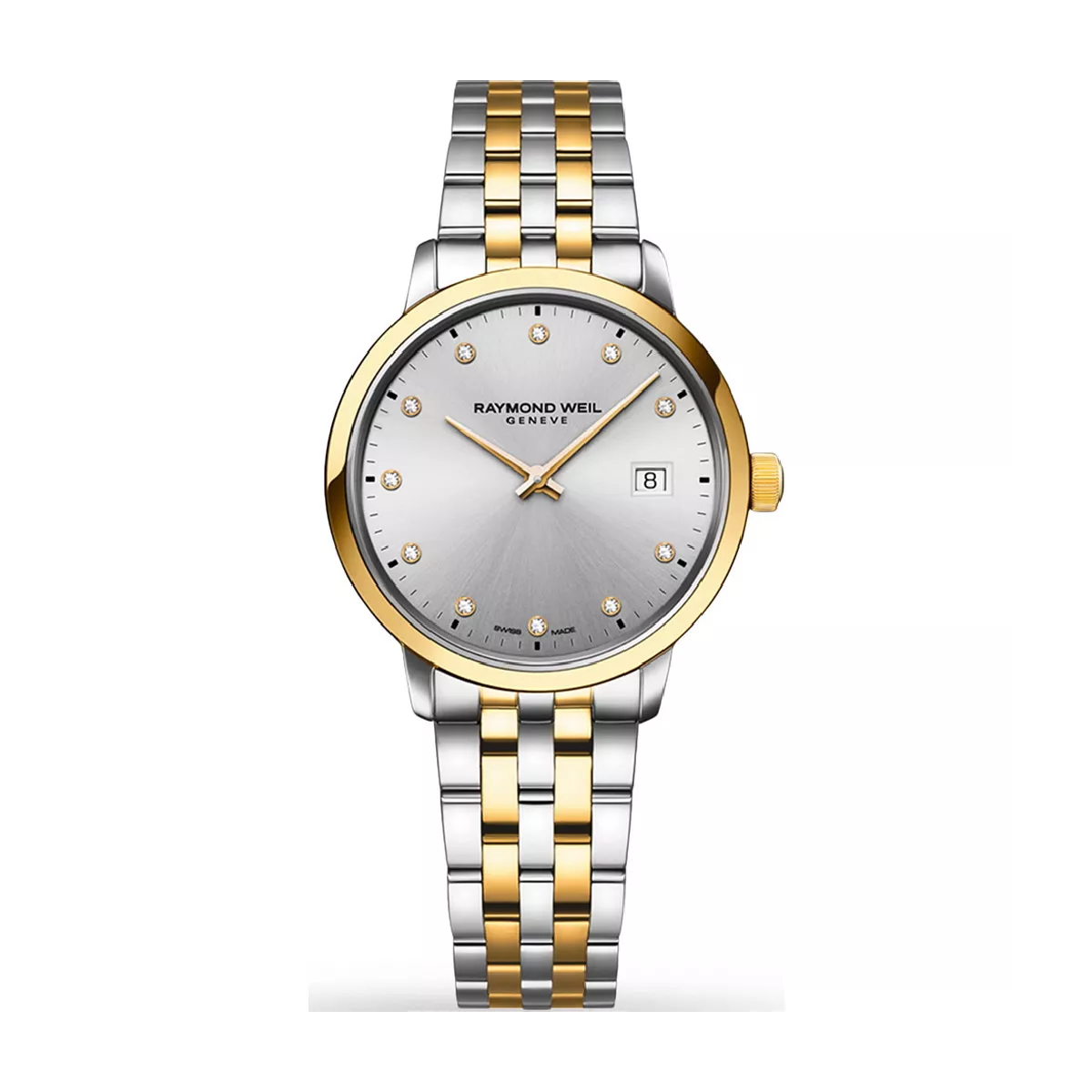 Reloj Raymond Weil Toccata 11 brillantes 29mm de diametro de caja cristal zafiro 50m water resistant acero y ch - 5985-STP-65081