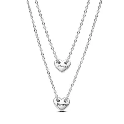 Collar Pandora plata cor always forever - 393207C00-45