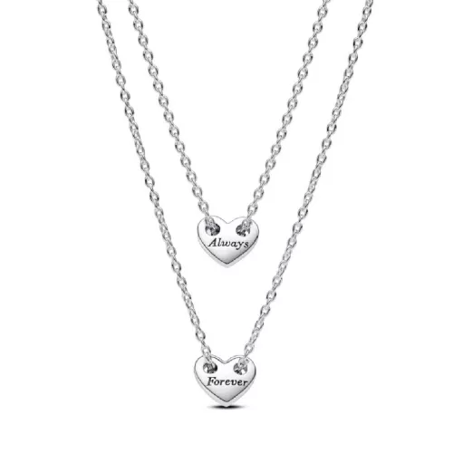 Collar Pandora plata cor always forever - 393207C00-45
