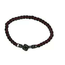 Polsera Pig&Hen Catena Curb acer negre nylon vermell - P40-294000