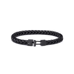 Pulsera Pig&Hen Catena Foxtail acero y nylon negro - P52-290000