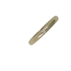 Anell or groc 18k mitja canya 3x1.5mm 1brillant - AL026B