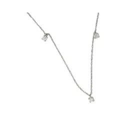 Colgante oro blanco 3 brillantes 4 grapas 0.20k - A522452