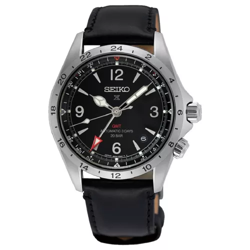 Rellotge Seiko Alpinist GMT cal.6R54 corretja pell negra - SPB379J1