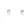 Pendientes oro blanco tuyo redondo perla 2 brill. - BB9476P
