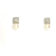 Pendientes oro blanco tuyo cuadrado perla 2 brill. - BB9474P