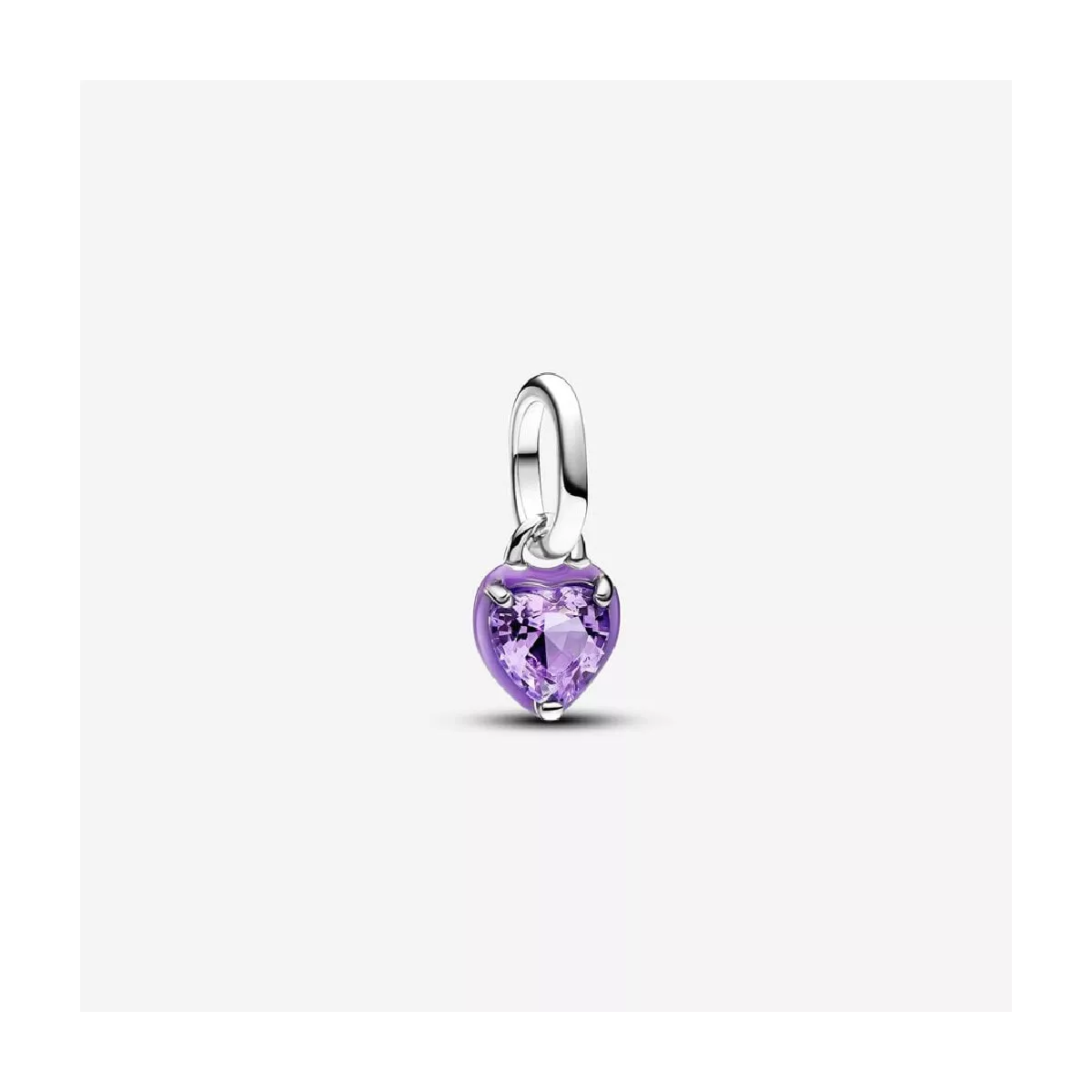 Charm Pandora plata cor cristall morat - 793042C04