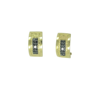 Pendientes oro amarillo brillantes negros 0.35k - RMP-05362