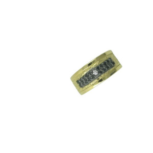 Anell or groc brillants negres 0.32k - RMS-0331
