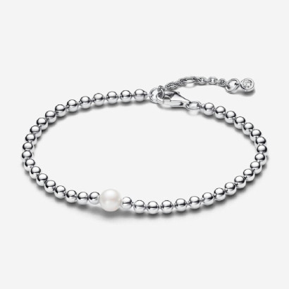Pulsera Pandora plata bolas y perla - 593173C01
