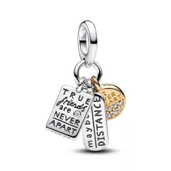 Charm Pandora plata friendship 14k gold-plated - 763436C01