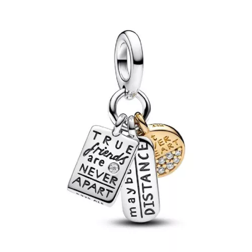 Charm Pandora plata friendship 14k gold-plated - 763436C01