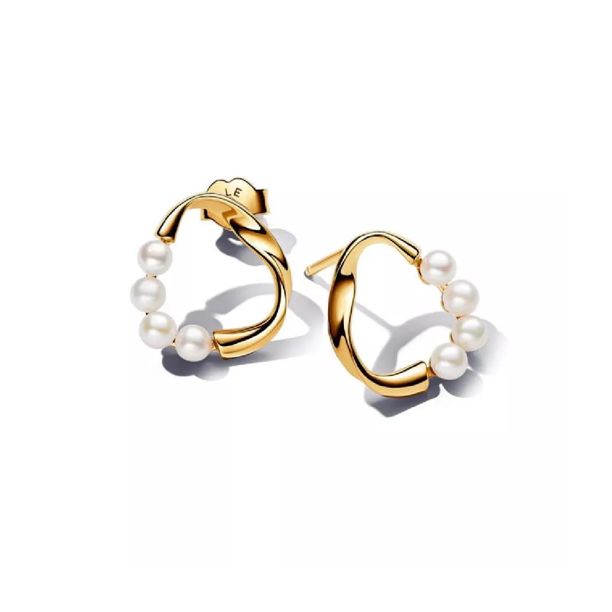 Pendientes Pandora plata 14k gold-plated perlas - 263276C01